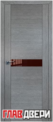 Дверь Profildoors 2.05XN стекло Коричневый лак (Грувд Серый)