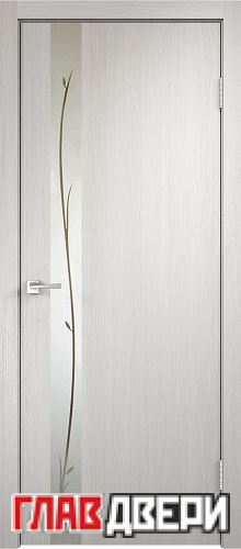 Дверь Velldoris Smart Z1 PO Зеркало (веточки серебро) (Дуб белый)