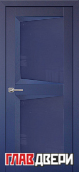 Дверь межкомнатная Перфекто (Perfecto) 104 синий бархат остекленная