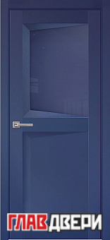 Дверь межкомнатная Перфекто (Perfecto) 109 синий бархат остекленная