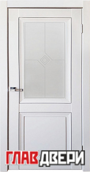 Дверь межкомнатная Деканто (Decanto) 1 белый бархат остекленная
