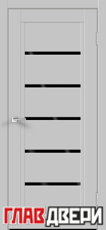 Межкомнатная дверь экошпон NEXT 1 со стеклом без притвора Эмалит серый 600х2000
