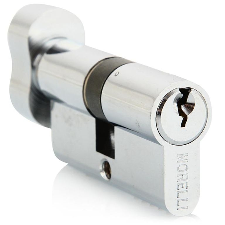 Ключевой цилиндр MORELLI с поворотной ручкой (60 мм) 60CK PC Цвет - Хром